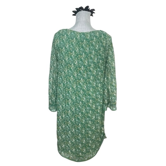 MAX STUDIO Women’s Sheath MIDI Dress~SMALL~3/4 Sleeve GREEN Floral Poly LINED - Picture 3 of 12